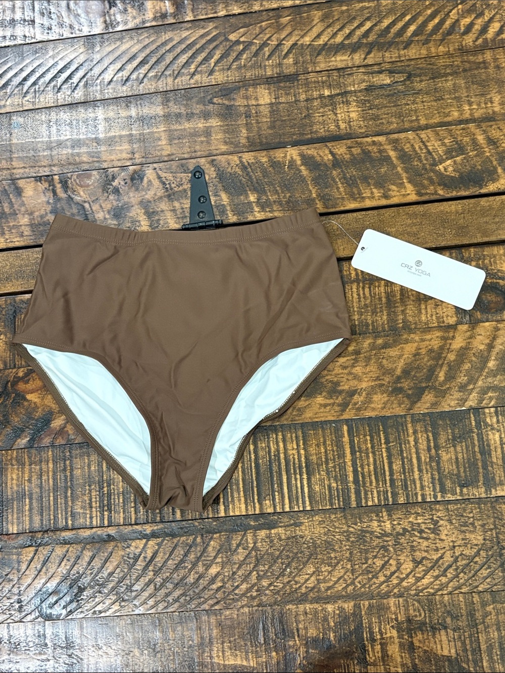CRZ YOGA High-Waist Bikini Bottoms — Brown
